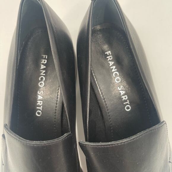FRANCO SARTO Shoes Size 6 Bocca Loafers Leather Black Slip On Classic Office - Picture 10 of 16